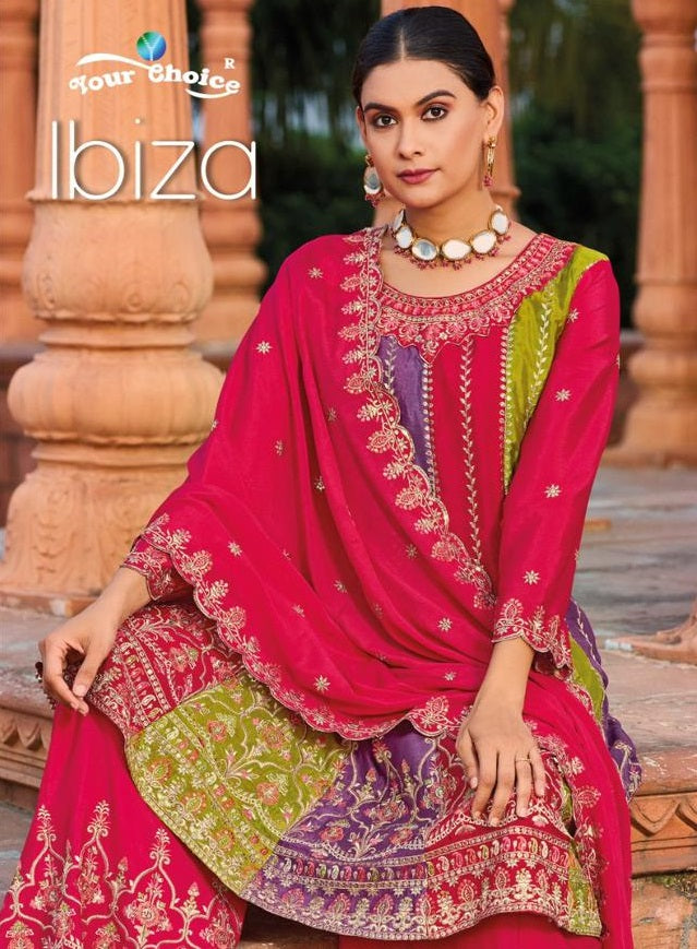 Your Choice Ibiza Chinon With Heavy Embroidery Designer Salwar Suit Collection