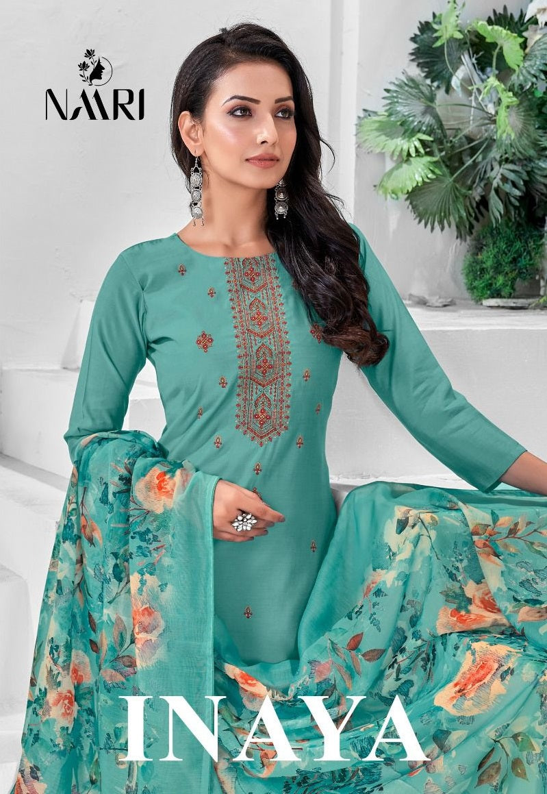 Naari Inaya Viscose Silk Fancy Designer Work Salwar Suits