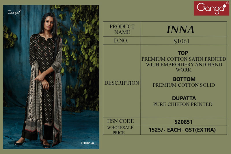 Ganga Inna 1061 Cotton Casual Wear Printed Salwar Suits