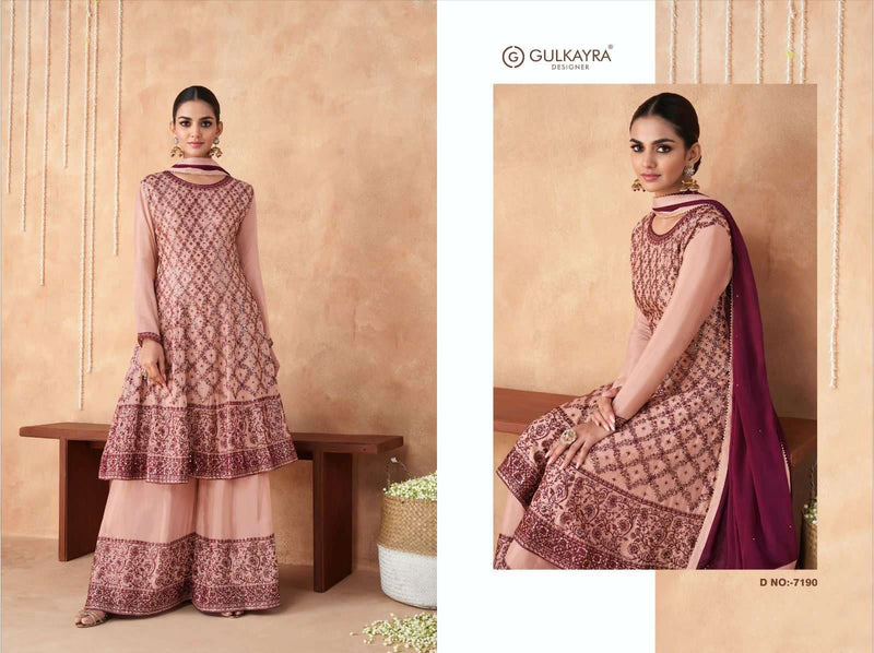 Gulkayra Designer Izhaar Nx Georgette With Heavy Embroiderd Plazzo Suit Collection