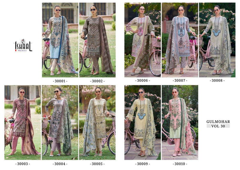 Ishaal Prints Gulmohar Vol 30 Lawn Cotton Digital Printed Salwar Suit