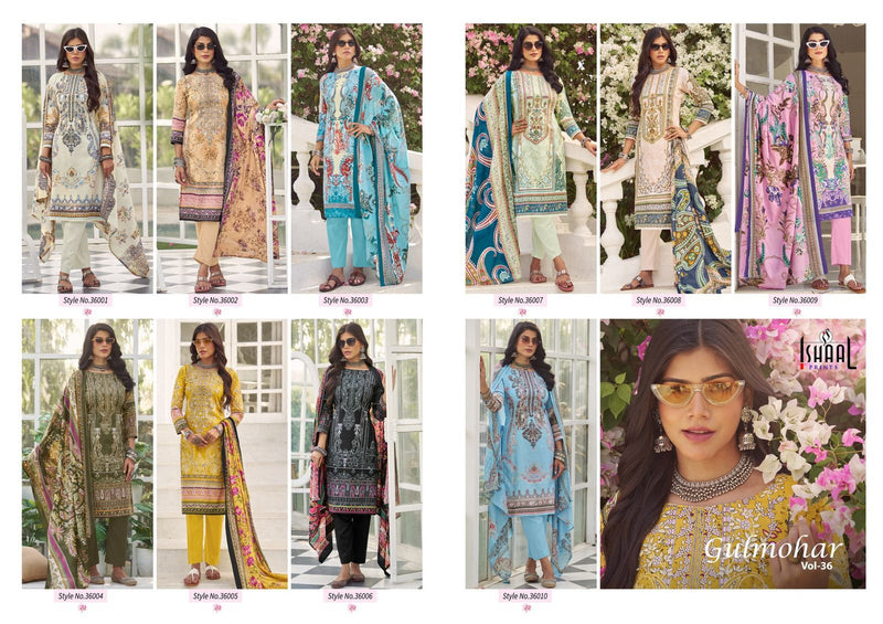 Ishaal Prints Gulmohar Vol 36 Pure Lawn Printed Karachi Salwar Kameez