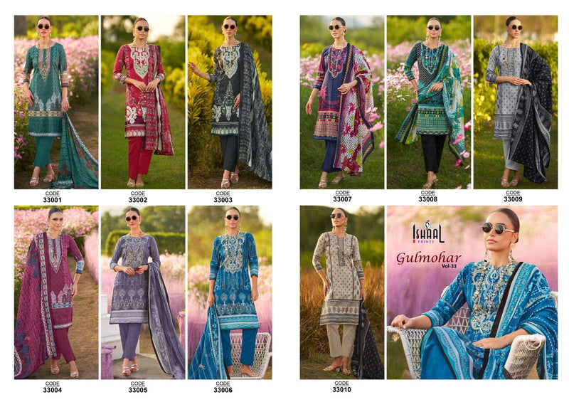 Ishaal Prints Gulmohar Vol 33 Pure Lawn Cotton Printed Salwar Kameez