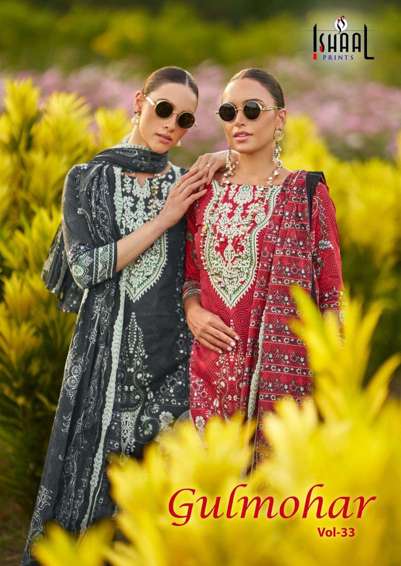 Ishaal Prints Gulmohar Vol 33 Pure Lawn Cotton Printed Salwar Kameez