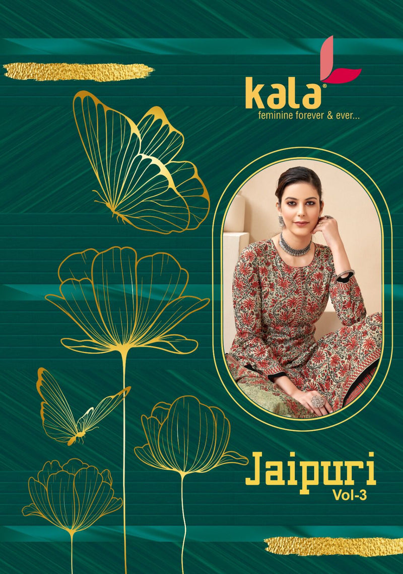 Kala Fashion Jaipuri Vol 3 Cotton Regular Printed Casual Wear Salwar Suits