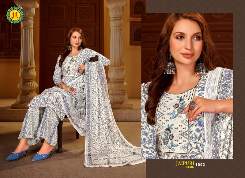 Jt Jaipuri Work Rayon Embroidery Work Fancy Unstitch Salwar Suits