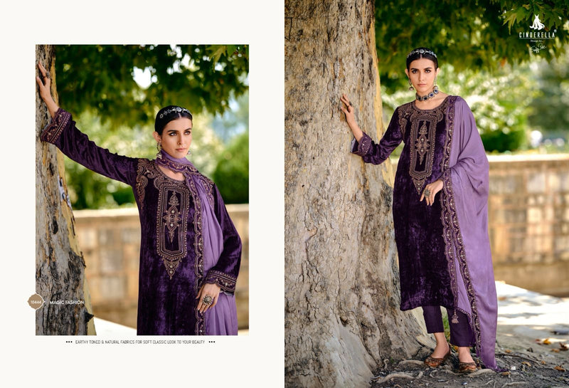 Cindrella Jardoshi Velvet Heavy Embroidery Designer Salwar Kameez