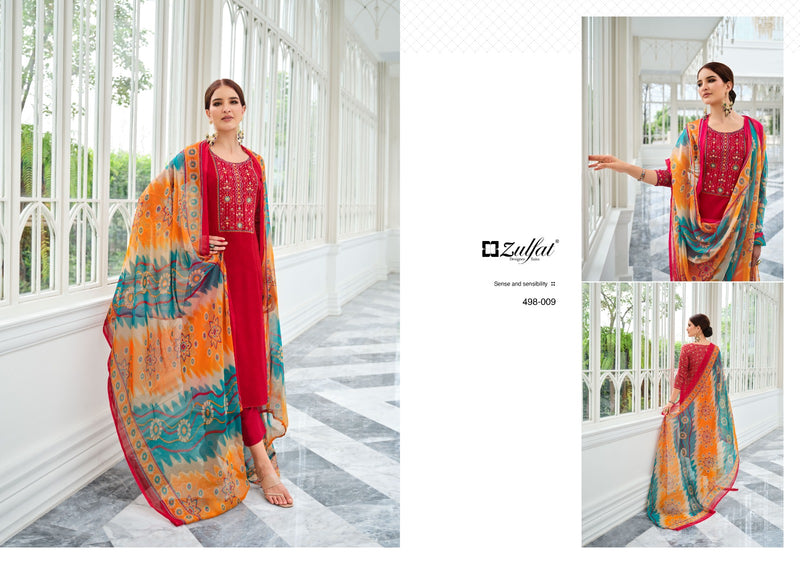 Zulfat Designer Suits Jashn Viscose Rayon Designer Prints With Swarovski Work Salwar Suits