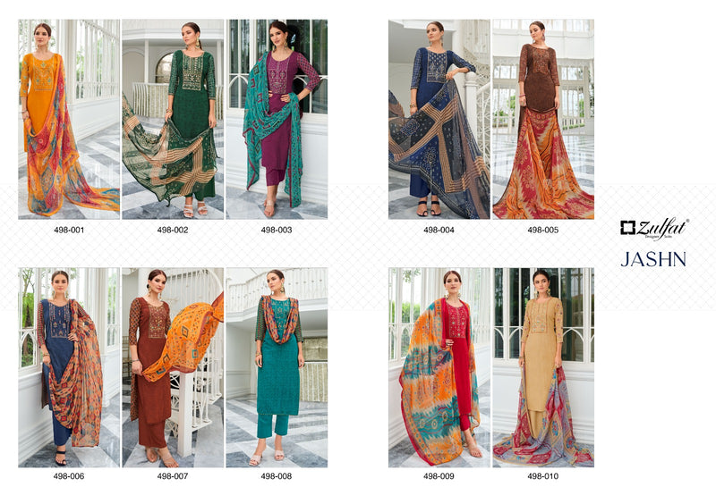 Zulfat Designer Suits Jashn Viscose Rayon Designer Prints With Swarovski Work Salwar Suits