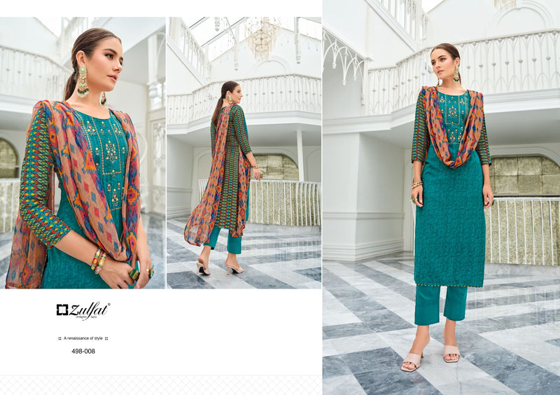 Zulfat Designer Suits Jashn Viscose Rayon Designer Prints With Swarovski Work Salwar Suits