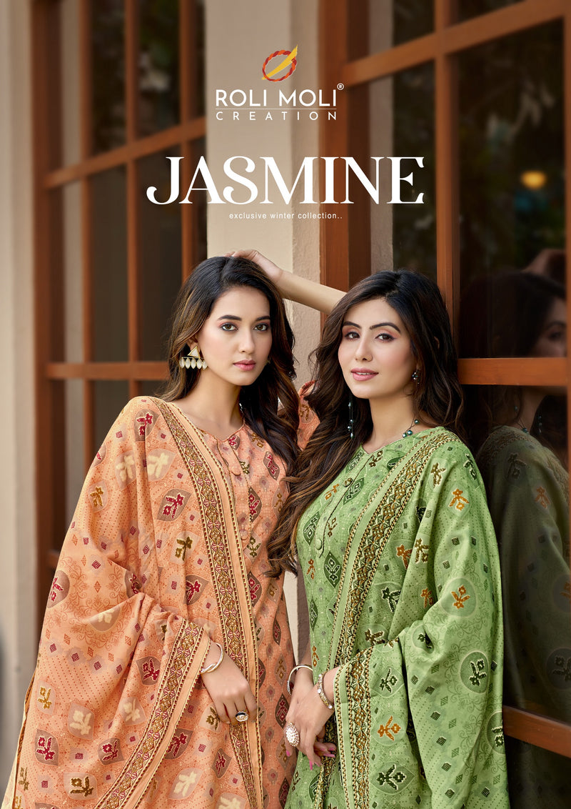 Roli Moli Creation Jasmine Pashmina Heavy Printed With Fancy Work Suit