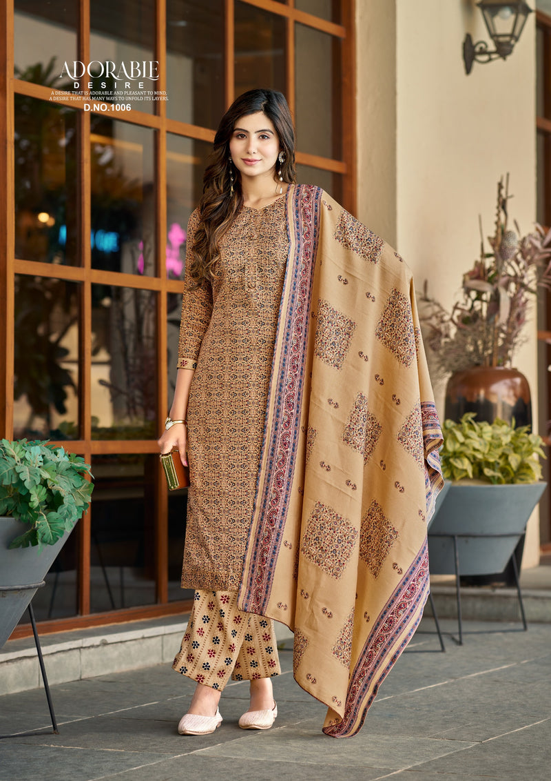 Roli Moli Creation Jasmine Pashmina Heavy Printed With Fancy Work Suit