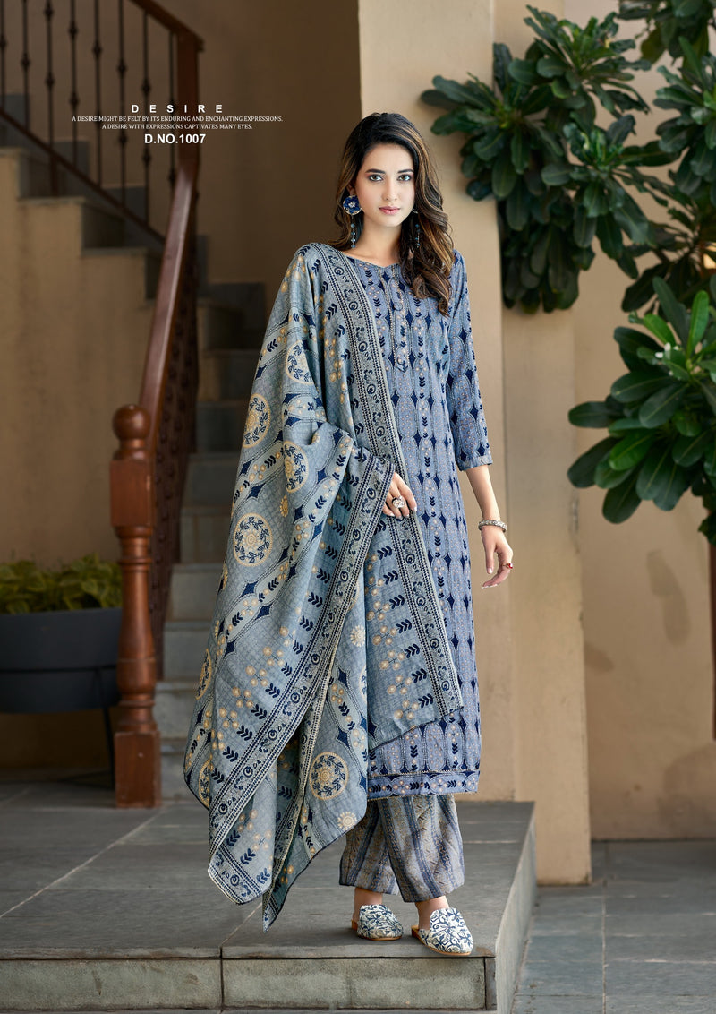 Roli Moli Creation Jasmine Pashmina Heavy Printed With Fancy Work Suit