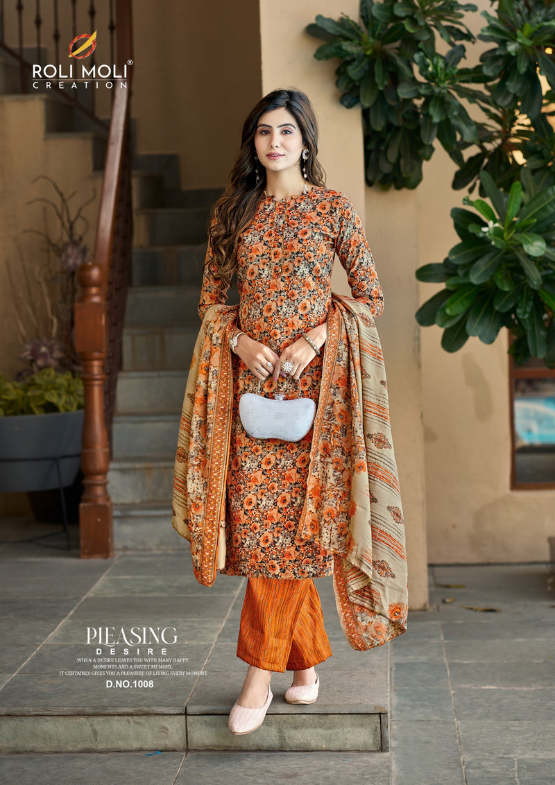 Roli Moli Creation Jasmine Pashmina Heavy Printed With Fancy Work Suit