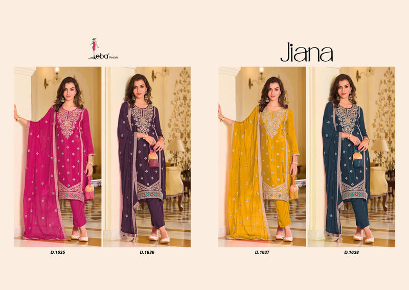 Eba Lifestyle Jiana Silk With Embroidered Designer Salwar Suit Collection