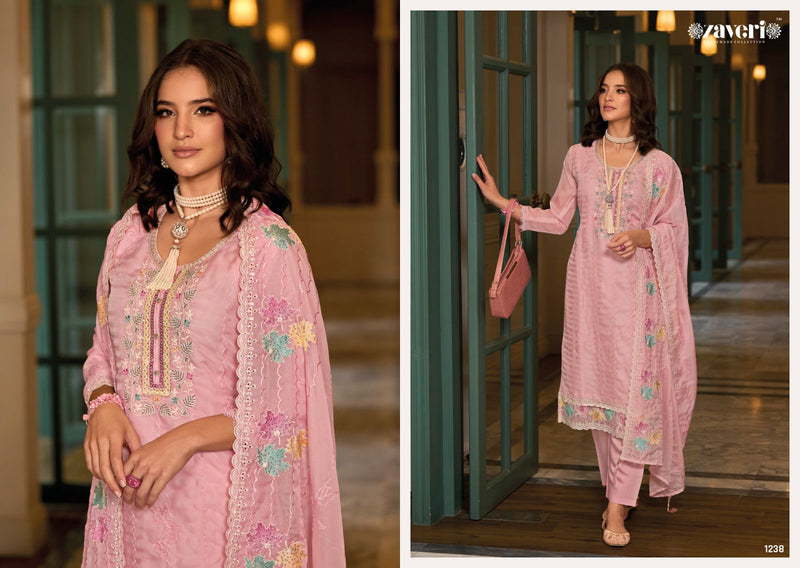 Zaveri Woman Beauty Jil Mil Vol 2 Organza With Embroidery Khatli Work Suit
