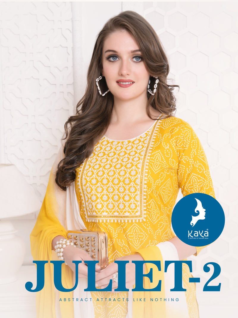 Kaya Juliet Vol 2 Rayon Fancy Straight Kurti  And Bottom With Dupatta