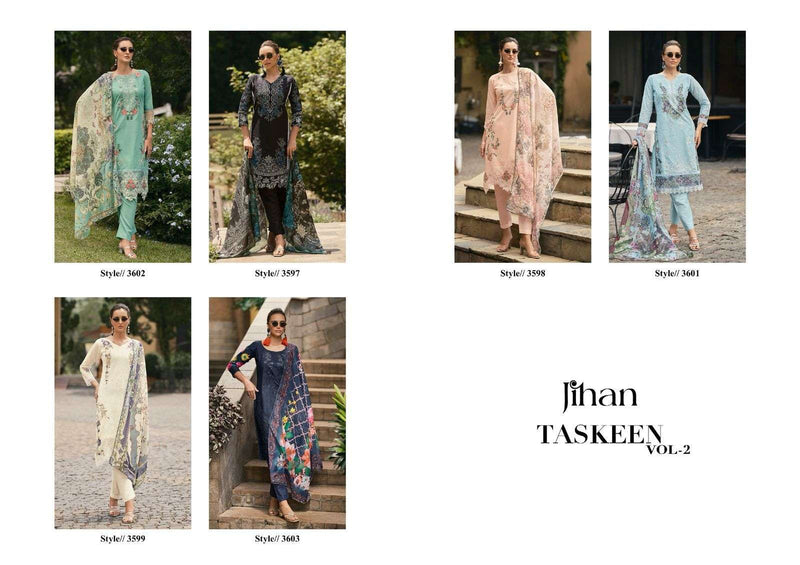 Jihan Taskeen Vol 2 Pure Cotton Embroidered Work Pakistani Suits