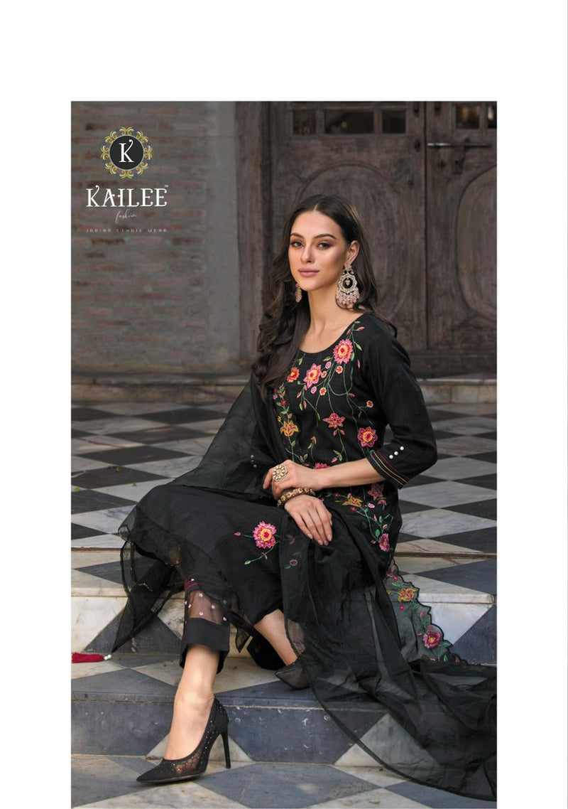 Kailee Fashion Dil Kash Pure Cotton Weaving Self Pattern Fancy Thread Mirror Work Designer Kurti