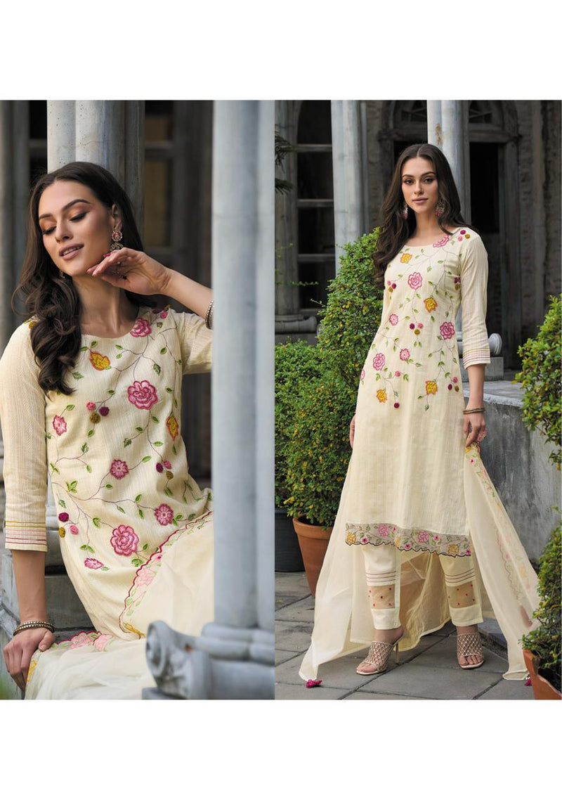 Kailee Fashion Dil Kash Pure Cotton Weaving Self Pattern Fancy Thread Mirror Work Designer Kurti