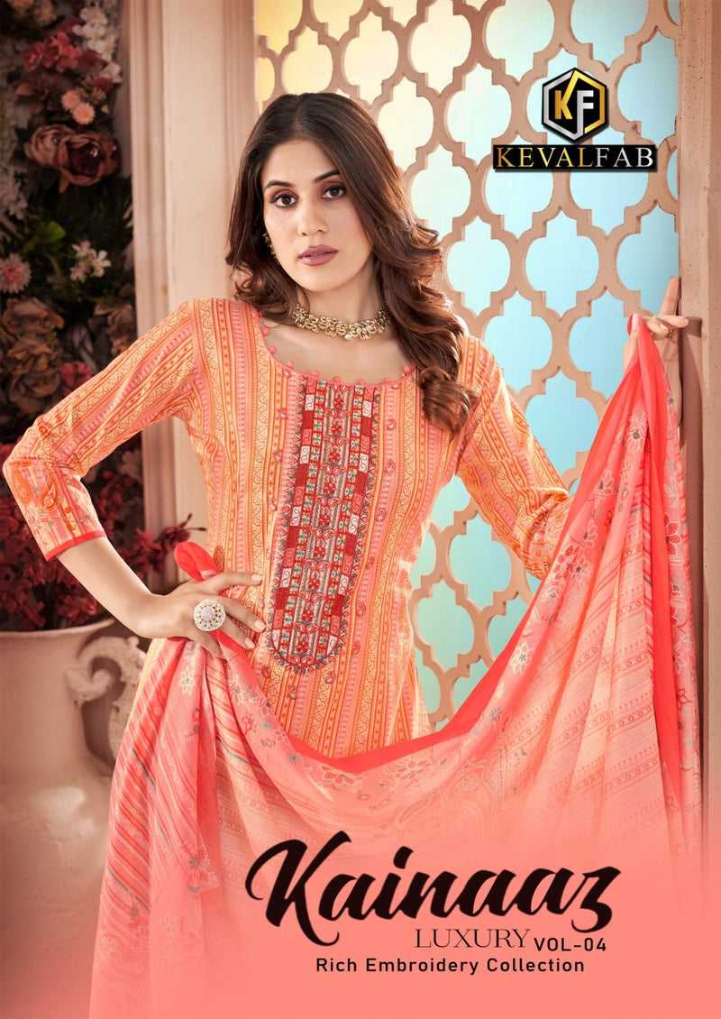 Keval Fab Kainaaz Vol 4 Cotton Printed Embroidery Casual Wear Salwar Suit