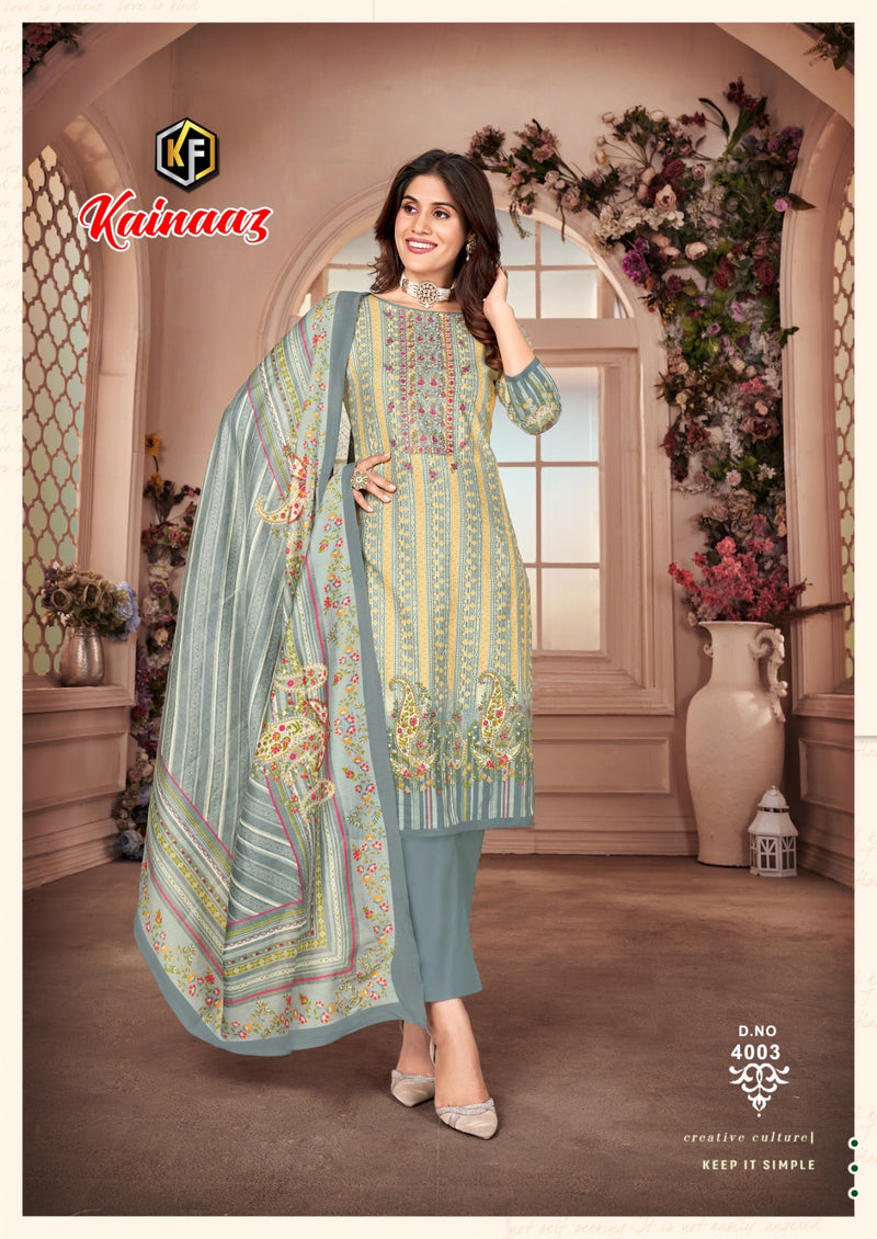 Keval Fab Kainaaz Vol 4 Cotton Printed Embroidery Casual Wear Salwar Suit