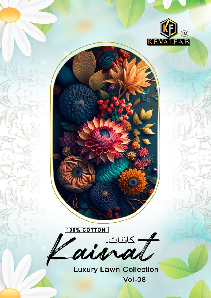 Keval Fab Kainat Vol 8 Lawn Cotton Printed Fancy Salwar Kameez