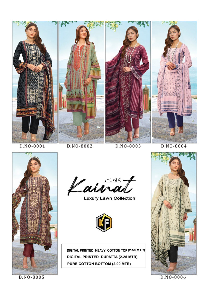 Keval Fab Kainat Vol 8 Lawn Cotton Printed Fancy Salwar Kameez