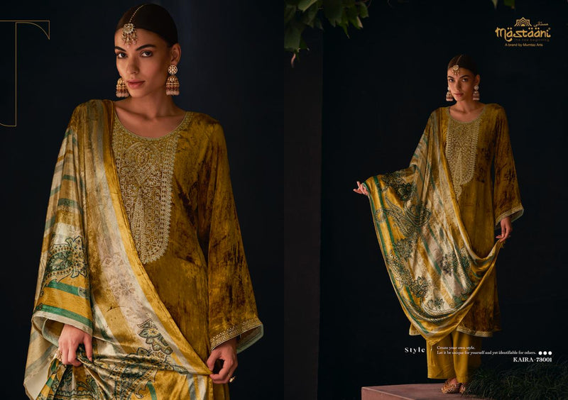 Mumtaz Arts Mastaani Kaira Velvet With Elegant Embroidered Designer Suits