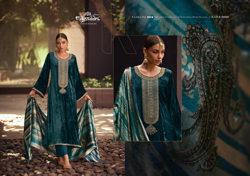 Mumtaz Arts Mastaani Kaira Velvet With Elegant Embroidered Designer Suits