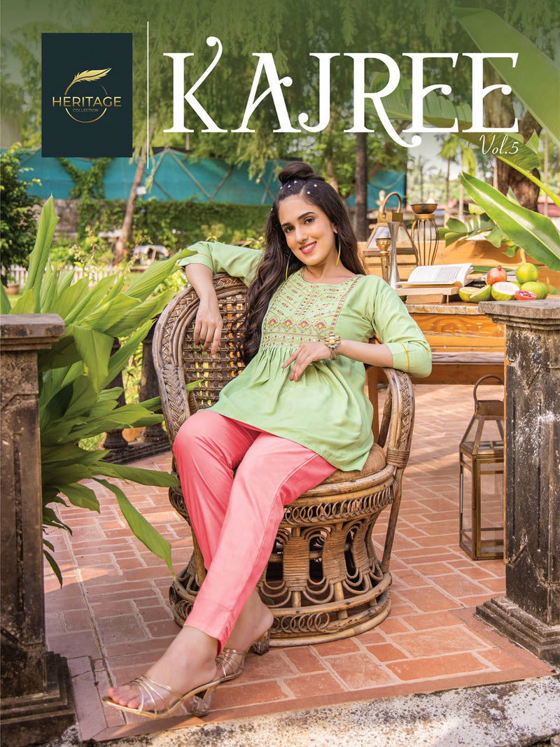 Heritage Collection Kajree Vol 5 Rayon Fancy Short Kurti Collection