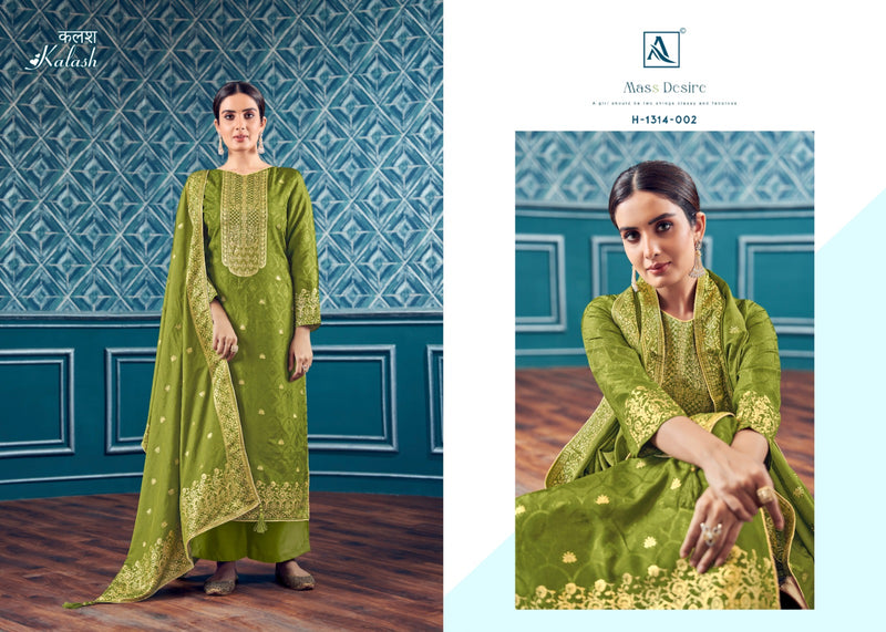 Alok Suits Kalash Jacquard With Elegant Hand Work Fancy Suit Collection