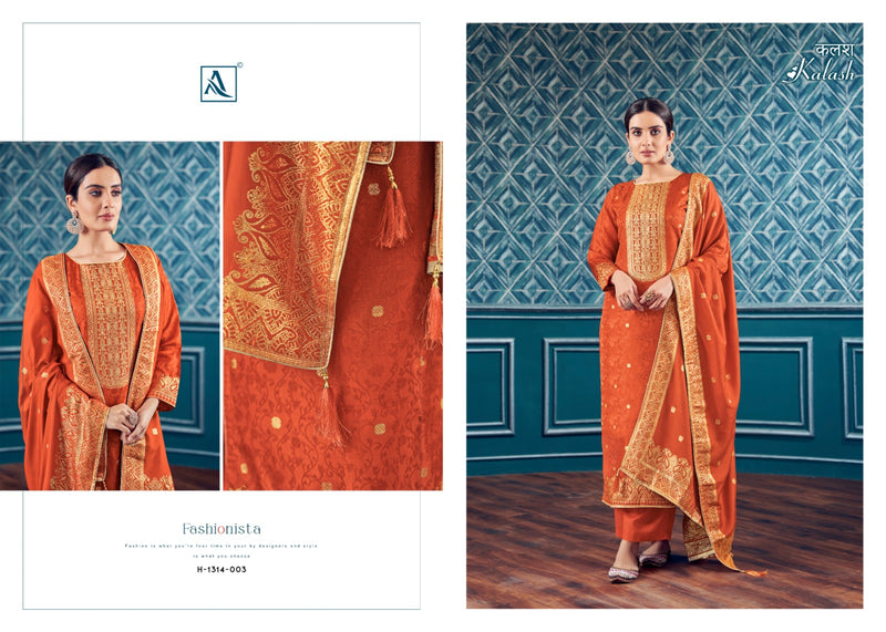 Alok Suits Kalash Jacquard With Elegant Hand Work Fancy Suit Collection