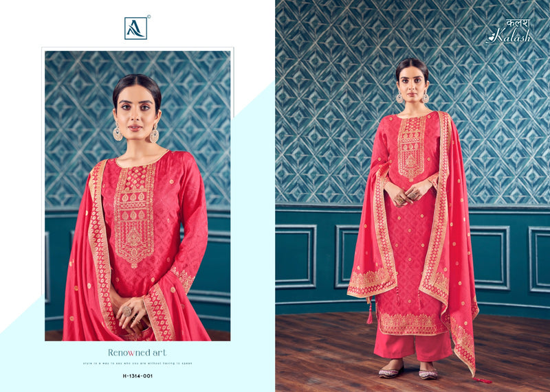 Alok Suits Kalash Jacquard With Elegant Hand Work Fancy Suit Collection