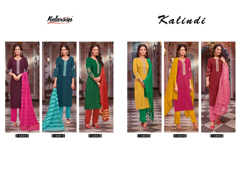 Kalaroop Kajree Fashion Kalindi Rayon With Embroidery Designer Kurti Combo Set