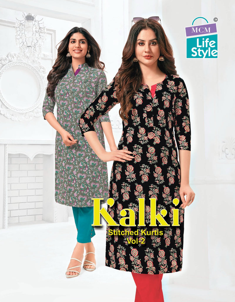 Mcm Lifestyle Kalki Vol 2 Cotton Prints Fancy Straight Daily Wear Kurtis