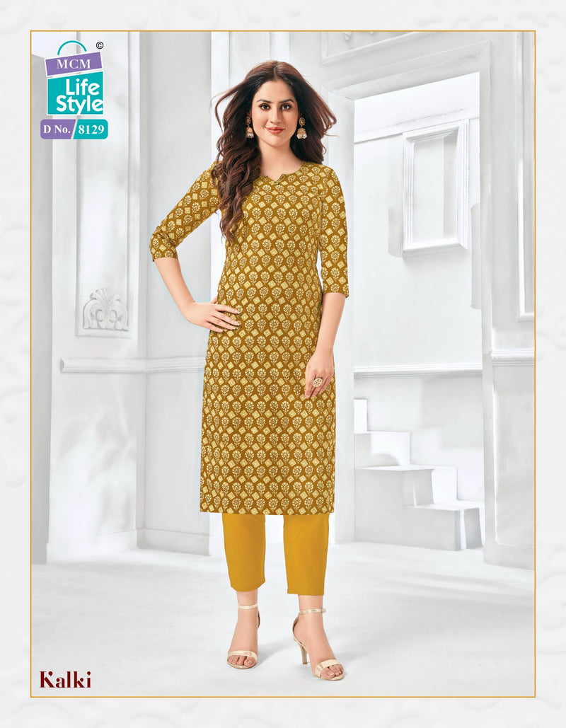 Mcm Lifestyle Kalki Vol 2 Cotton Prints Fancy Straight Daily Wear Kurtis