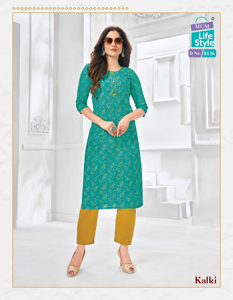 Mcm Lifestyle Kalki Vol 2 Cotton Prints Fancy Straight Daily Wear Kurtis