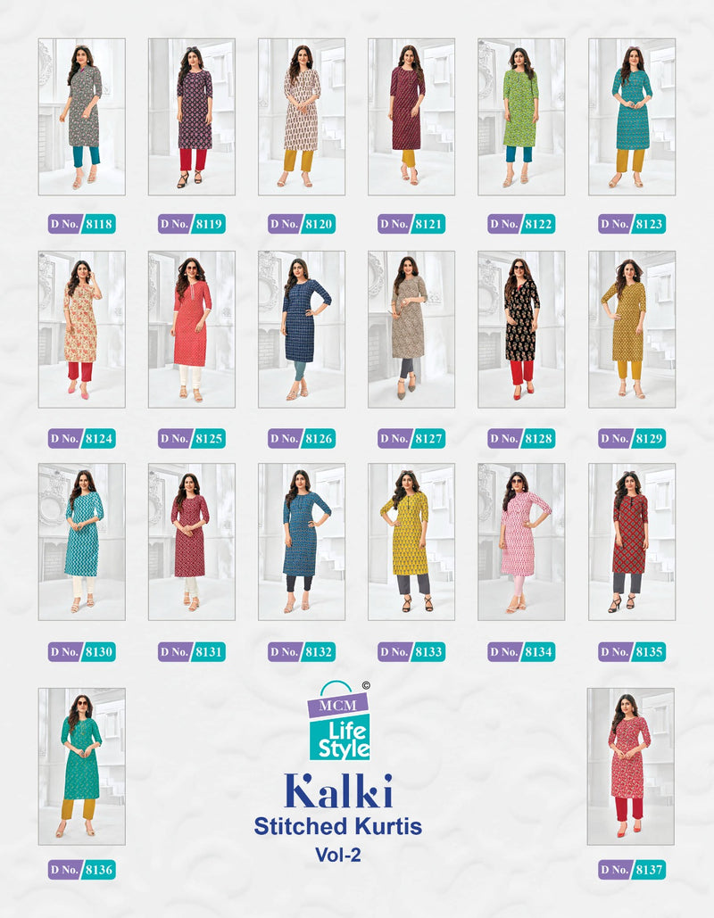 Mcm Lifestyle Kalki Vol 2 Cotton Prints Fancy Straight Daily Wear Kurtis