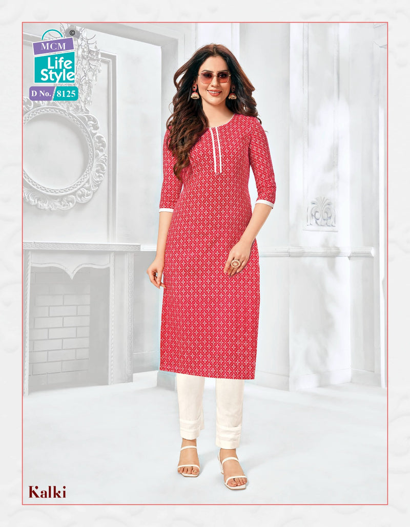 Mcm Lifestyle Kalki Vol 2 Cotton Prints Fancy Straight Daily Wear Kurtis