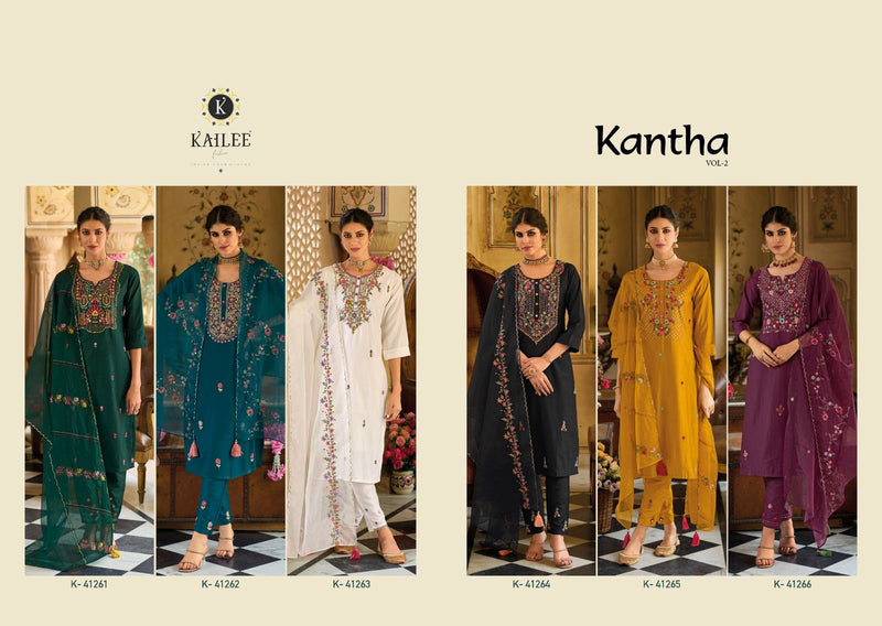 Kailee Fashion Kantha Vol 2 Viscose Silk With Handwork Kurtis