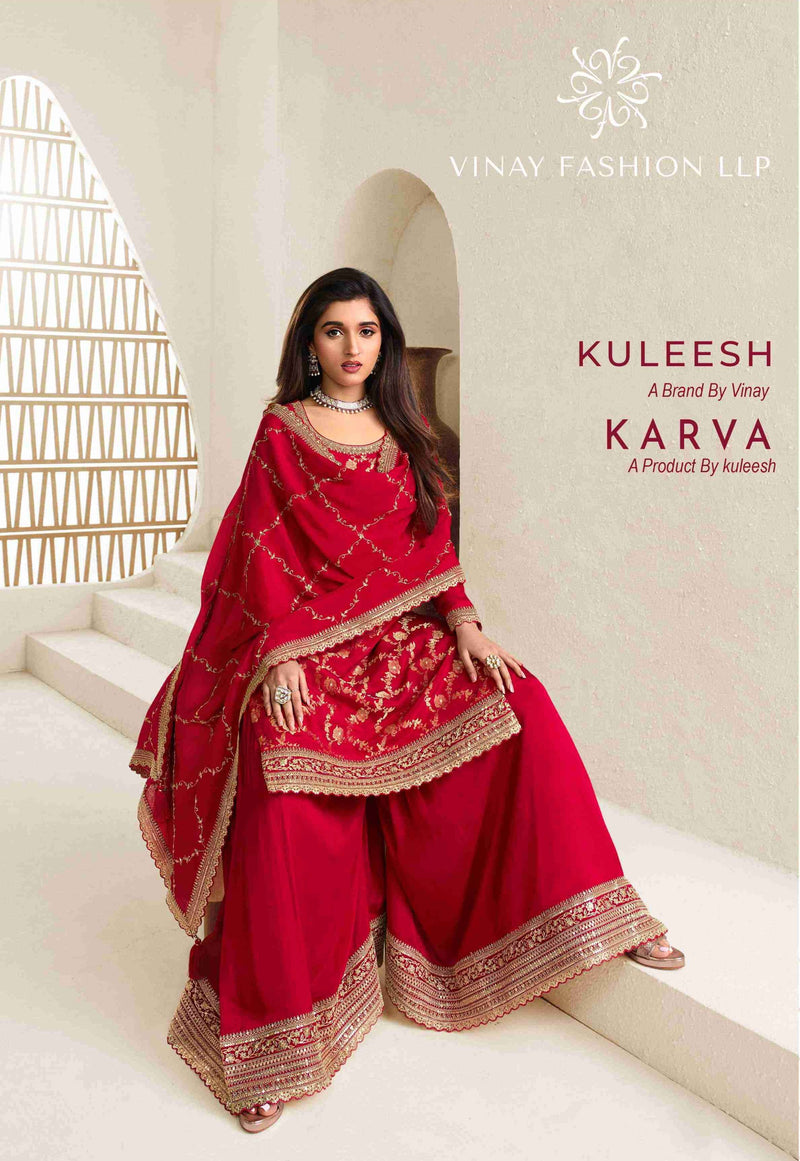 Vinay Fashion Kuleesh Karva Viscose Chinon Embroidered Designer Suit Collection
