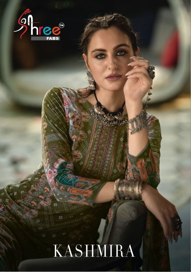 Shree Fabs Kashmira Velvet Digital Print With Swarovski Work Winter Suit Collection