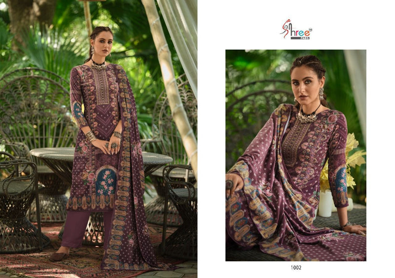 Shree Fabs Kashmira Velvet Digital Print With Swarovski Work Winter Suit Collection