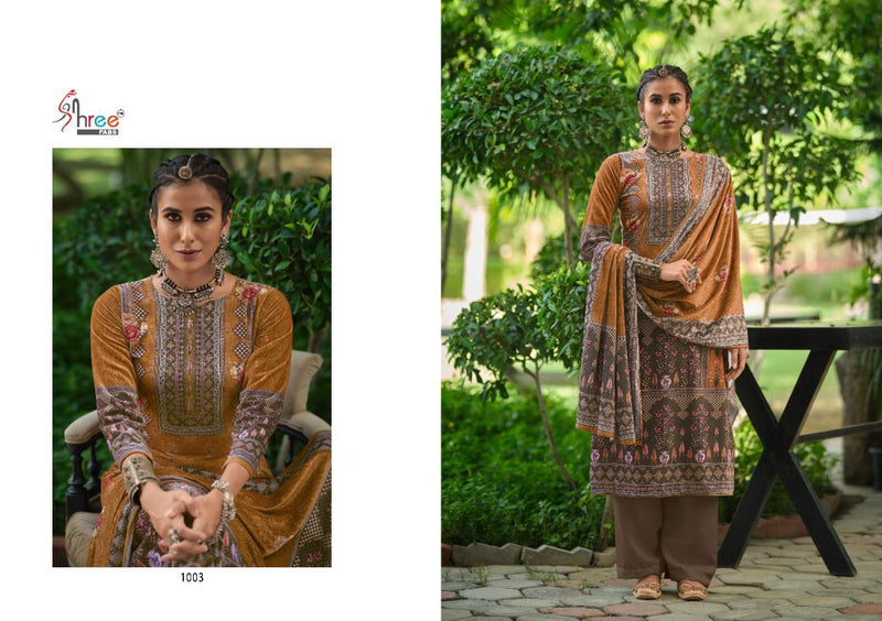 Shree Fabs Kashmira Velvet Digital Print With Swarovski Work Winter Suit Collection