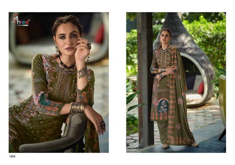 Shree Fabs Kashmira Velvet Digital Print With Swarovski Work Winter Suit Collection