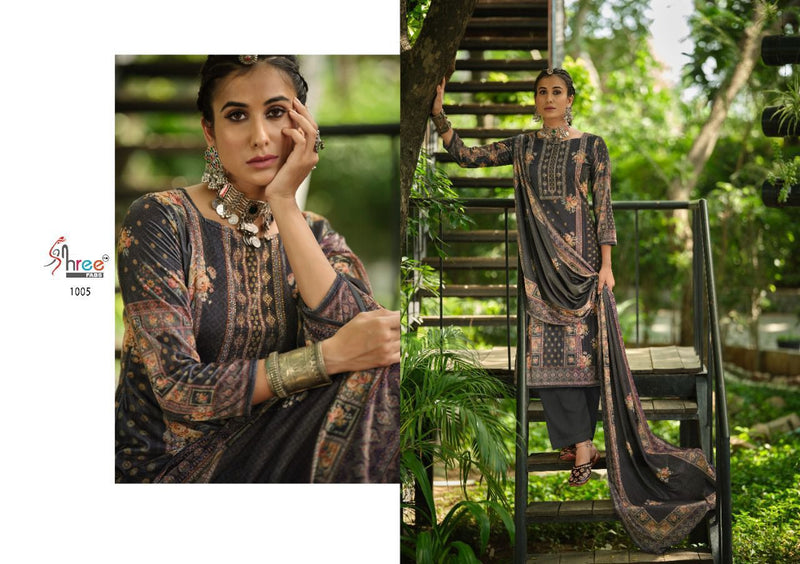 Shree Fabs Kashmira Velvet Digital Print With Swarovski Work Winter Suit Collection
