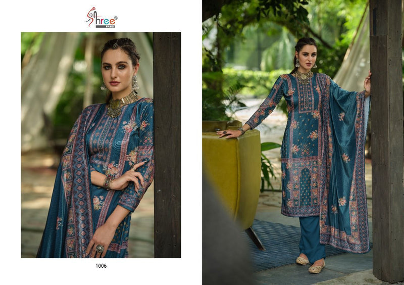 Shree Fabs Kashmira Velvet Digital Print With Swarovski Work Winter Suit Collection
