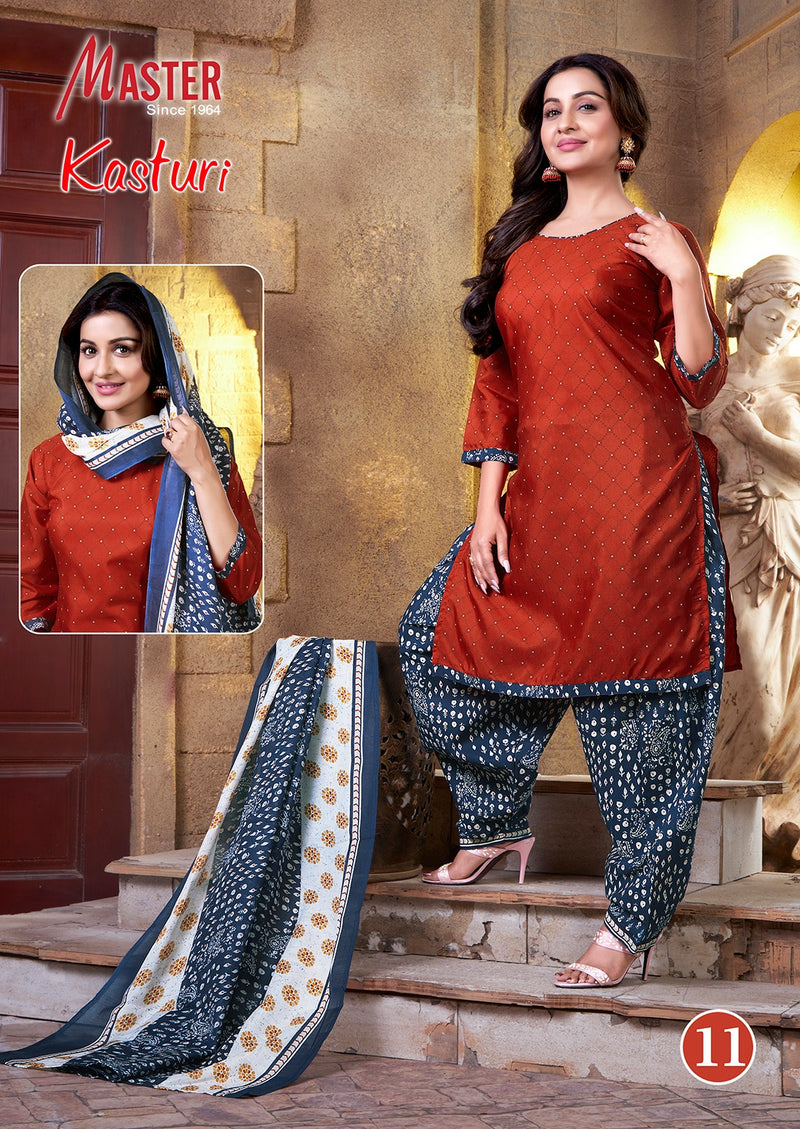 Master Kasturi Cotton Fancy Ready Made Patiyala Salwar Suits