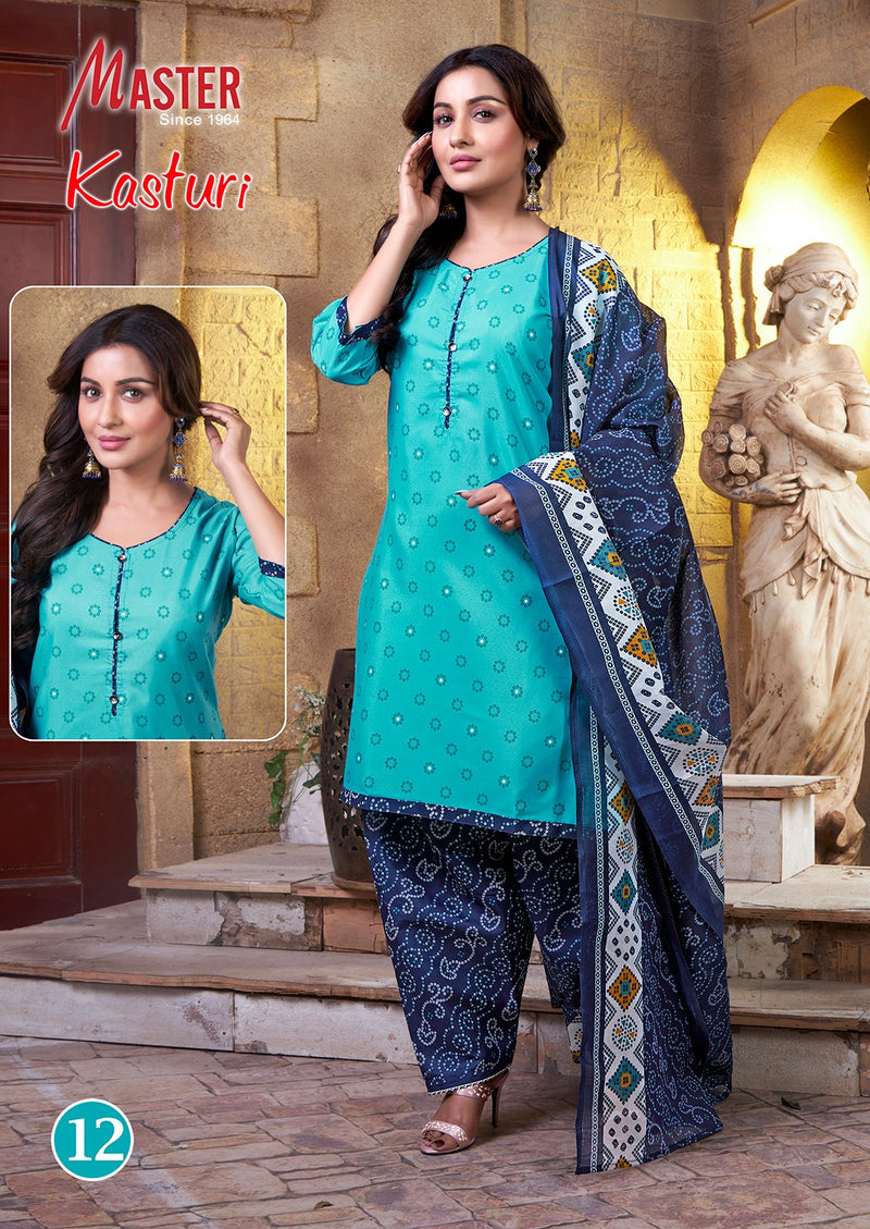 Master Kasturi Cotton Fancy Ready Made Patiyala Salwar Suits